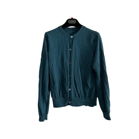 EILEEN FISHER Merino Wool Cardigan Button-down Sweater Green Size XSmall - Picture 1 of 7